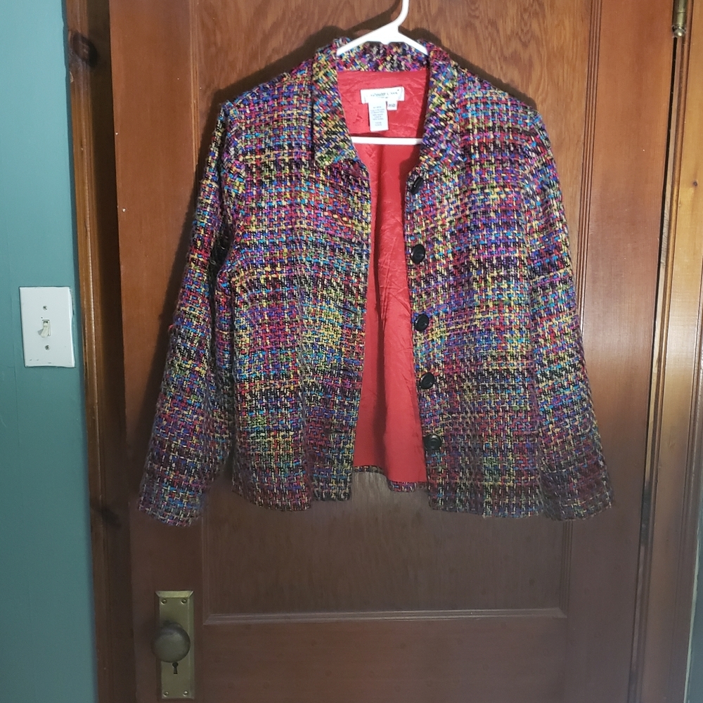 Multi color tweed blazer